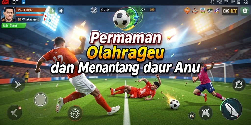 Tampilan gameplay 62HOT yang intens dan penuh aksi olahraga.