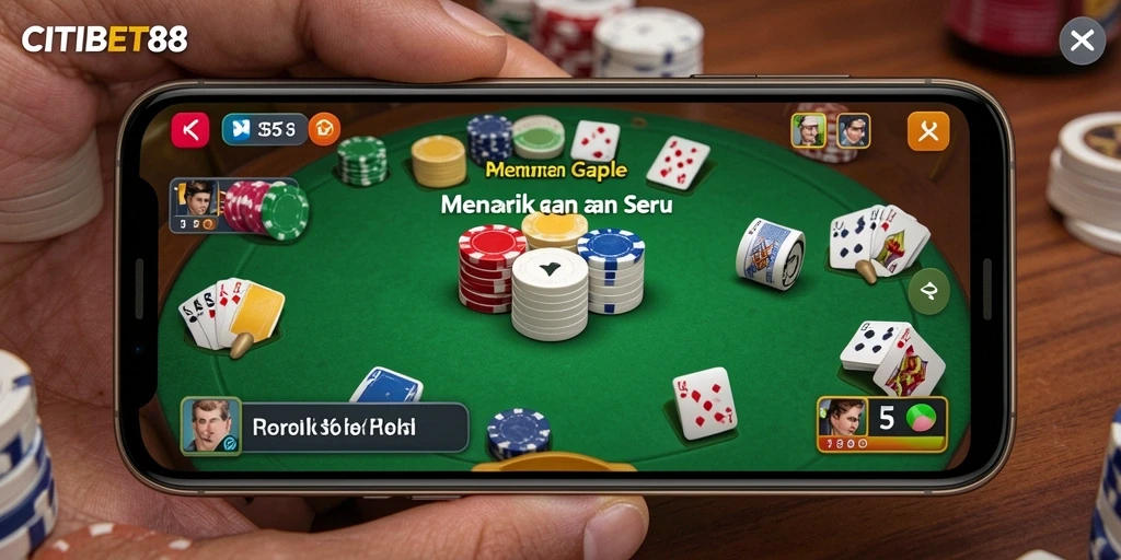 Screenshot gameplay CITIBET88 menampilkan keseruan bermain Gaple.