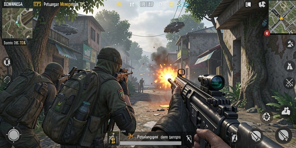 Tangkapan layar DEWANUSA memperlihatkan aksi seru dalam game TPS.