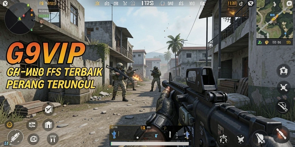 Screenshot G9VIP menampilkan aksi tembak-menembak yang mendebarkan.