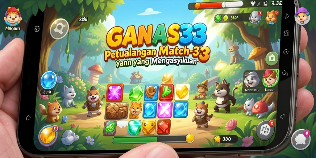 Tampilan menarik dari gameplay Match-3 yang memukau.