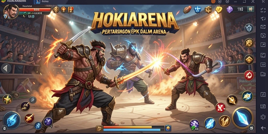 Tampilan menegangkan dari pertarungan di HOKIARENA.