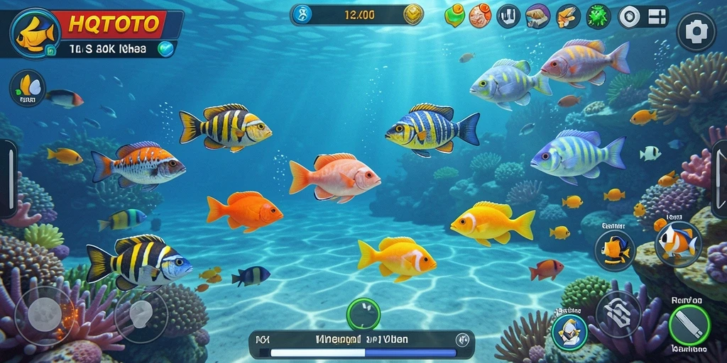 Tampilan gameplay Tembak Ikan yang menarik dan seru di HQTOTO.