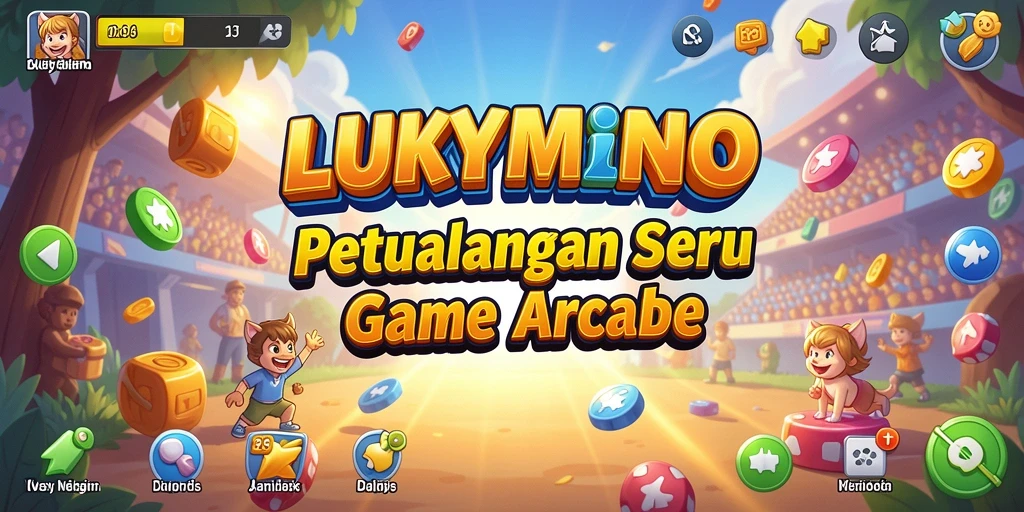 Screenshot gameplay LUKYMINO menampilkan aksi seru dan grafis menarik.