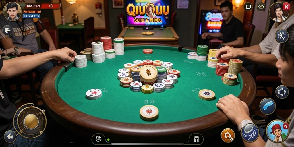 Tampilan gameplay QiuQiu yang seru dan adiktif.