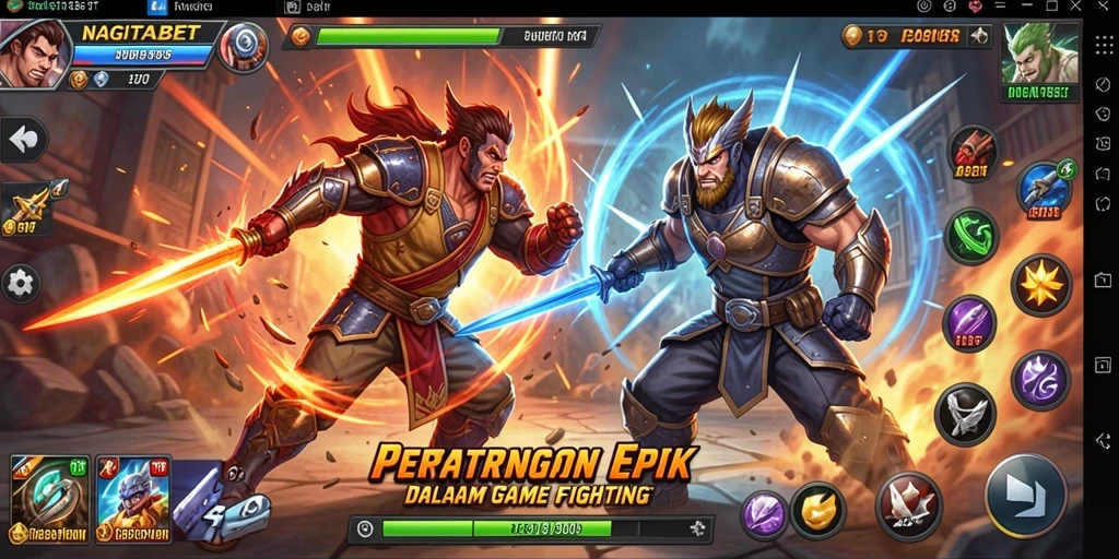 Tangkapan layar menunjukkan aksi pertarungan seru dalam NAGITABET.