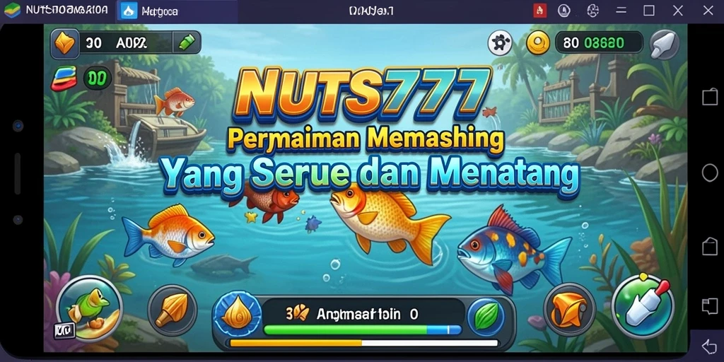 Tangkapan ikan besar di NUTS777 dengan latar belakang yang indah.