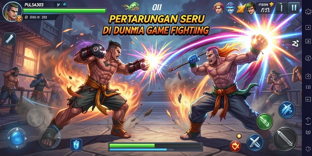 Gameplay pertarungan yang intens dan seru dalam PULSA303.
