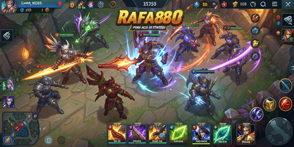 Screenshot gameplay RAFA88 yang epik di arena pertempuran.