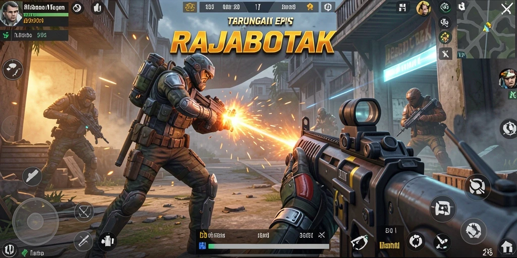 Tampilan gameplay menegangkan di RAJABOTAK dengan aksi cepat.