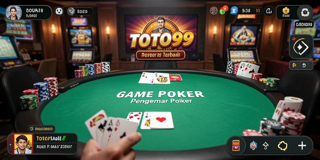 Gambaran gameplay TOTO99 dalam permainan poker yang seru.