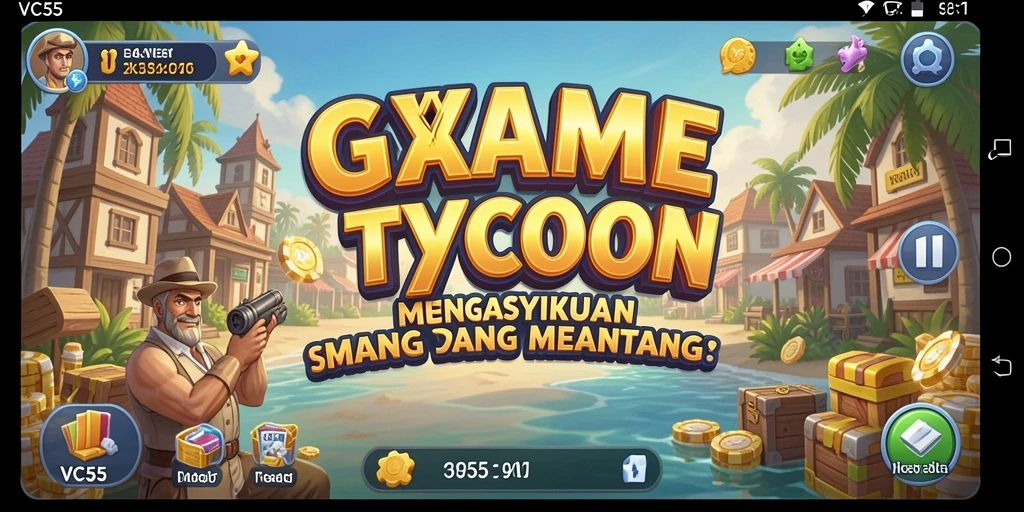 Screenshot utama VC55 menampilkan gameplay Tycoon yang seru.