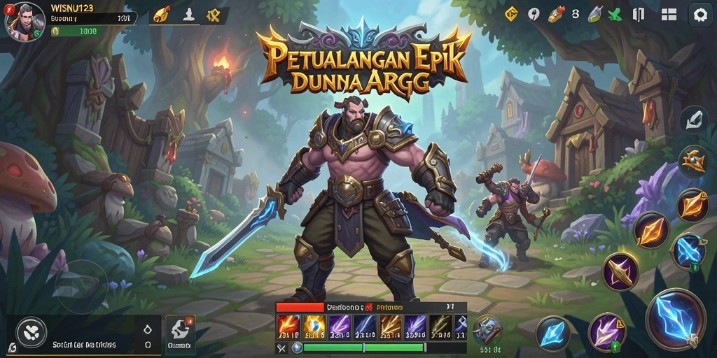 Screenshot menampilkan aksi mendebarkan dalam WISNU123 ARPG.